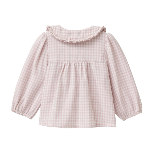 People Flanell-Bluse Kragen malve kariert