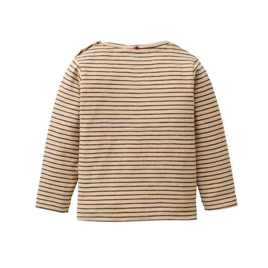 People Langarm-Shirt GOTS camel geringelt