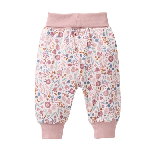 People Wendehose GOTS rosa AOP Herbstblüten