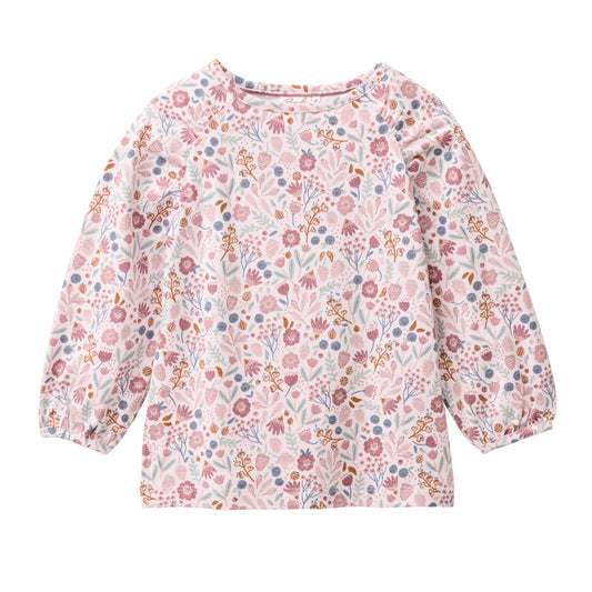 People Langarm Shirt GOTS rosa AOP Herbstblüten