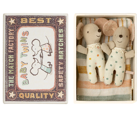 Maileg Zwillinge, Babymäuse in Streichholzschachtel