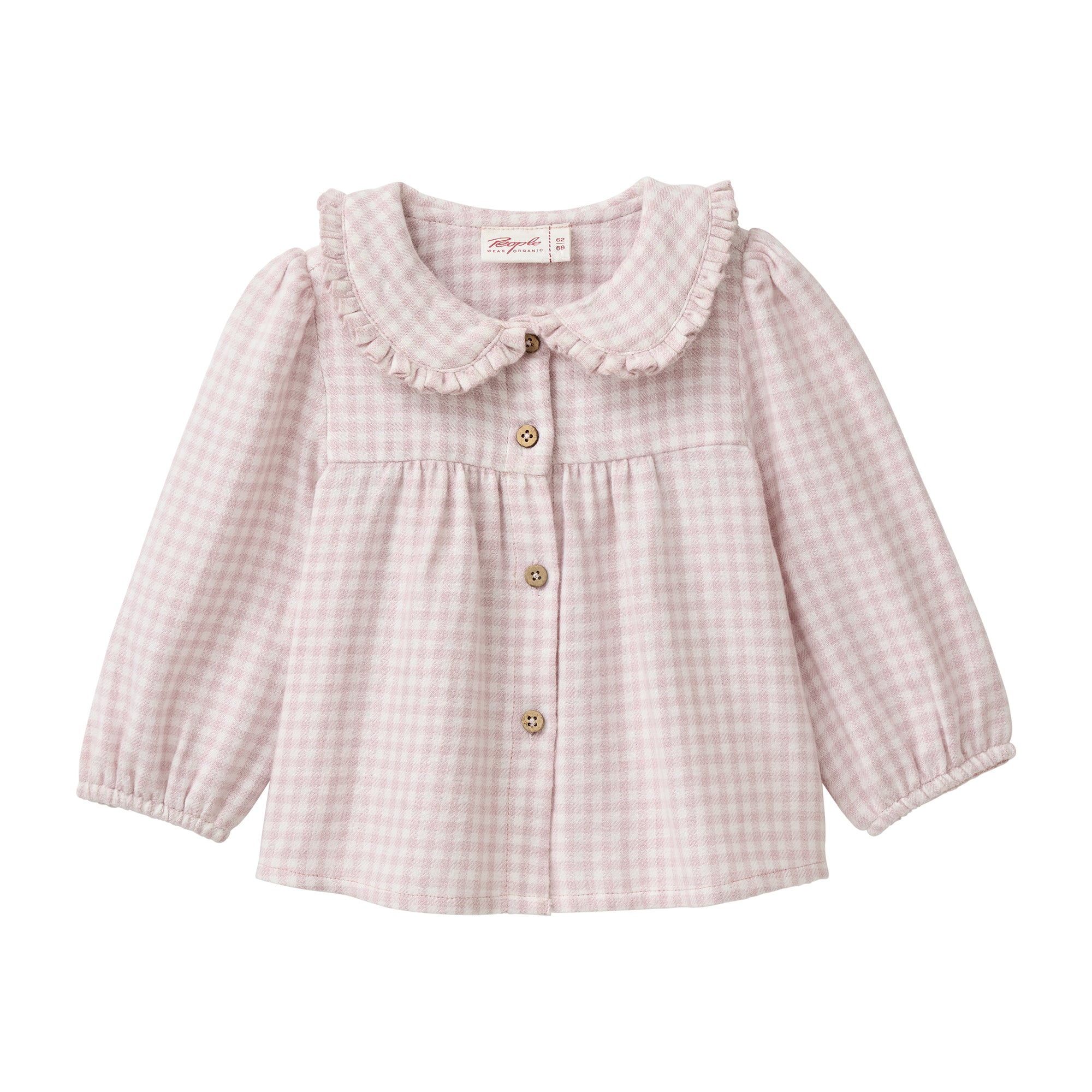 People Flanell-Bluse Kragen malve kariert