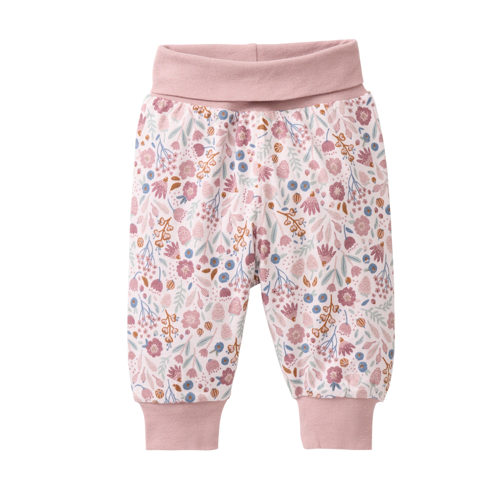 People Wendehose GOTS rosa AOP Herbstblüten