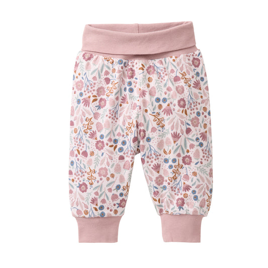 People Wendehose GOTS rosa AOP Herbstblüten