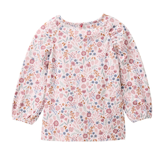 People Langarm Shirt GOTS rosa AOP Herbstblüten