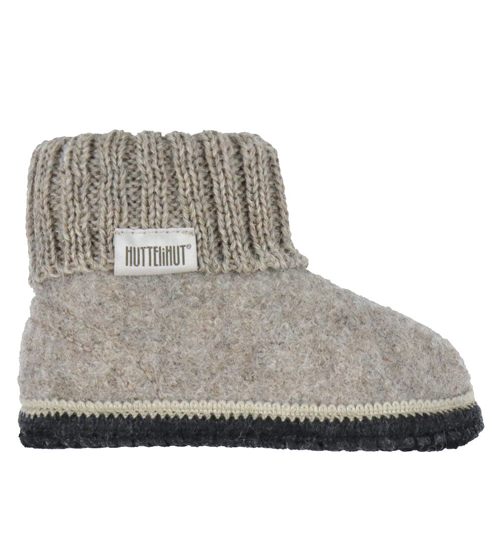 Huttelihut Hausschuh Wolle, Slipper Wool, Camel Melange