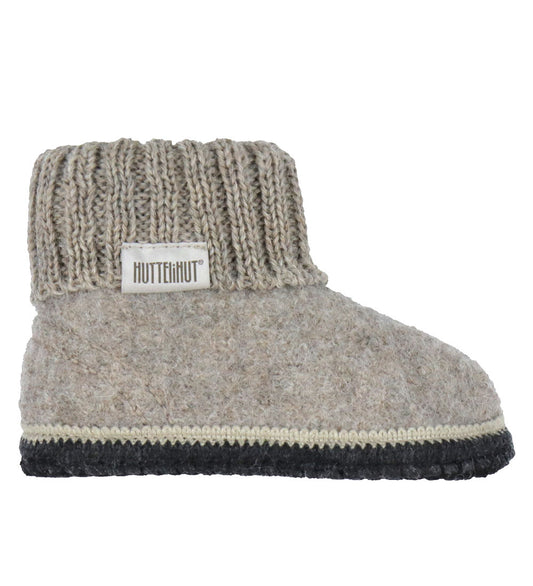 Huttelihut Hausschuh Wolle, Slipper Wool, Camel Melange