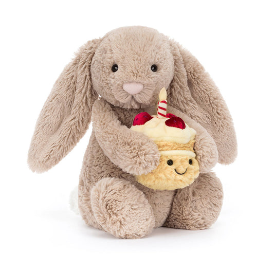 Jellycat Bashful Beige Bunny „Geburtstag“