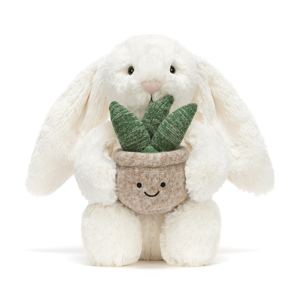 Jellycat Cream Bunny mit Pflanze