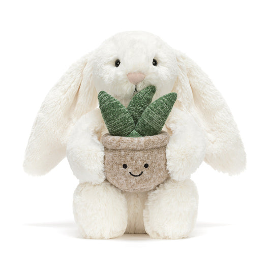 Jellycat Cream Bunny mit Pflanze
