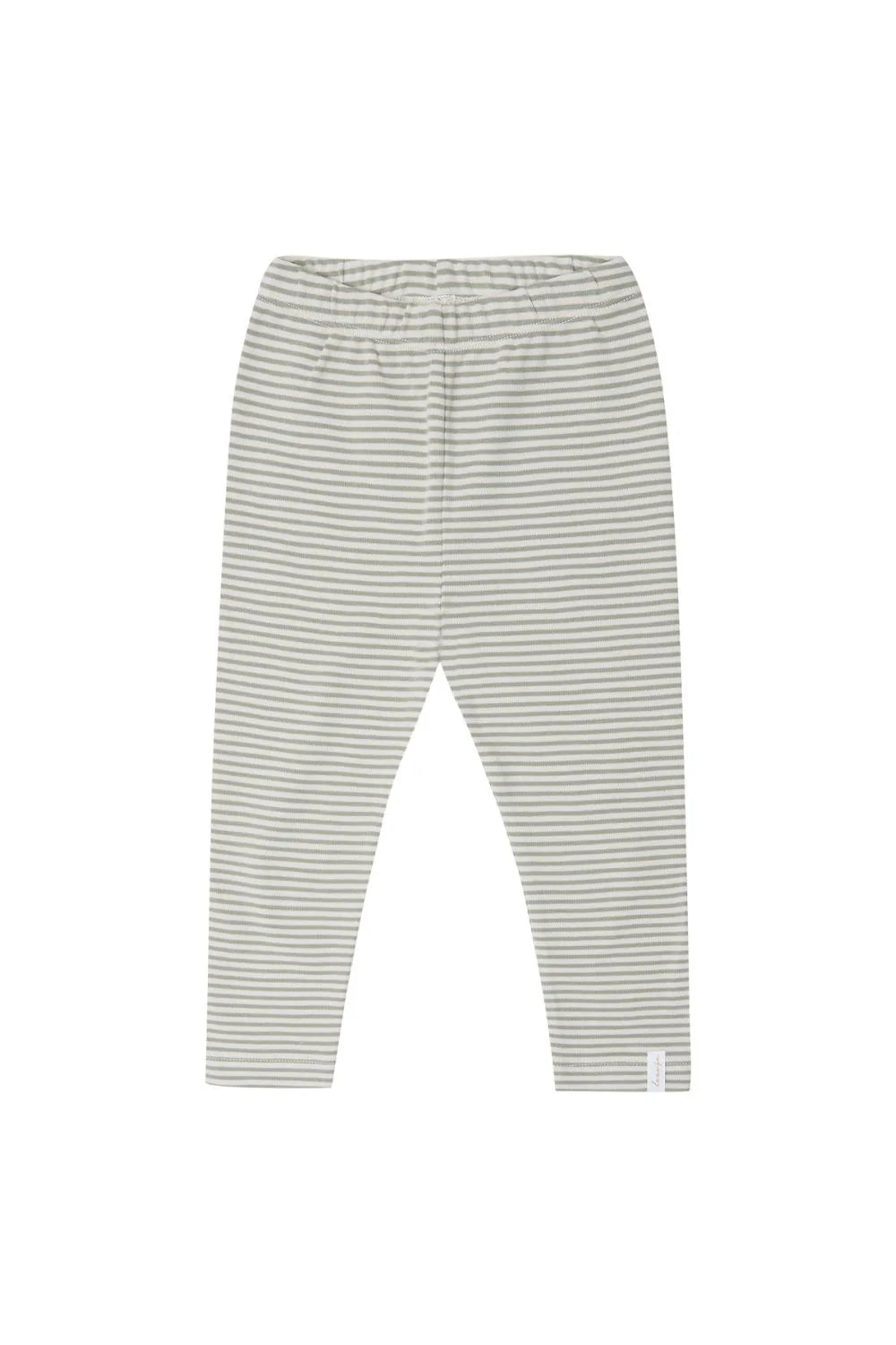 Leevje Organic Cotton Jersey Leggings Green Stripes