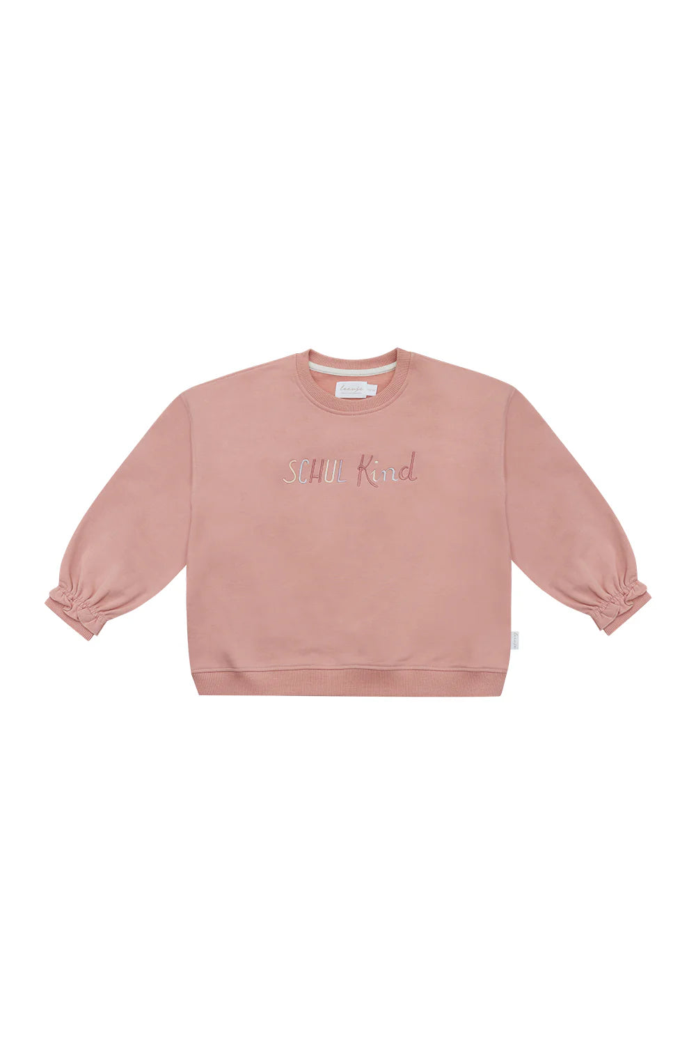 Leevje Sweatshirt 'Schulkind' mit Rüschenärmeln