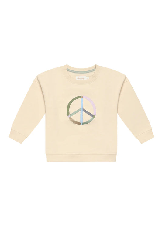 Leevje Unisex Oversized Sweatshirt 'peace' cappucino