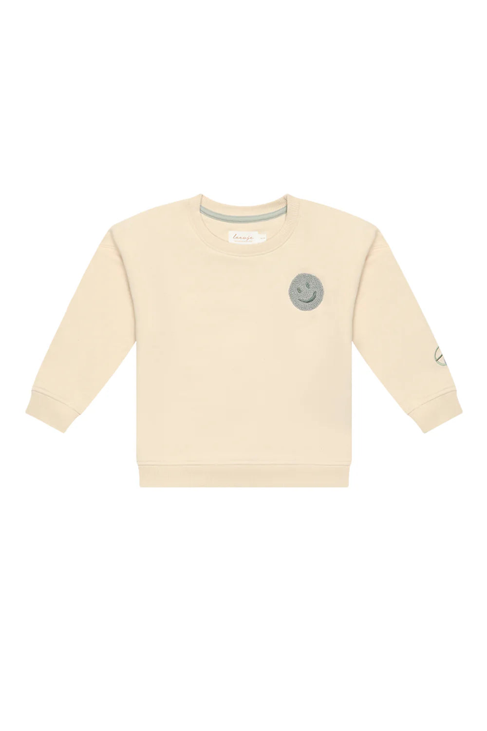 Leevje Unisex Oversized Sweatshirt 'peace begins with a smile' cappucino