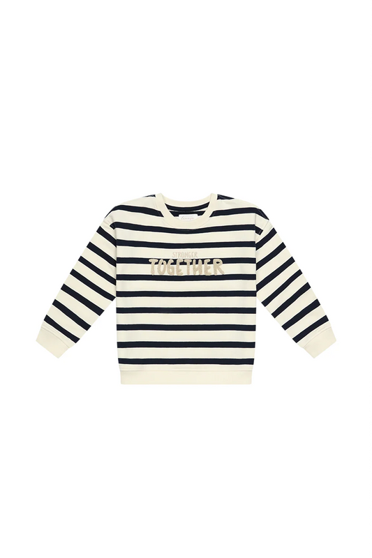 Leevje Unisex Oversized Sweatshirt 'stronger together' cream-navy