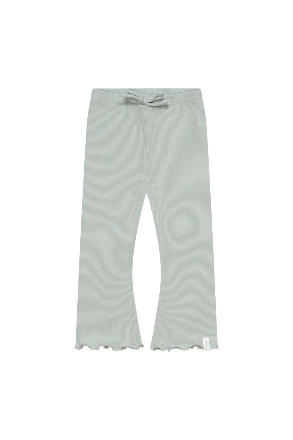 Leevje Schlag-Leggings 'soft green' mit Schleife aus Bio-Baumwolle