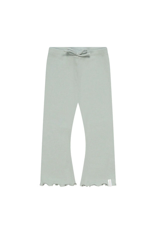 Leevje Schlag-Leggings 'soft green' mit Schleife aus Bio-Baumwolle