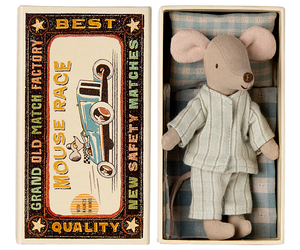 Maileg Big Brother in Box - Großer Bruder Maus in Streichholzschachtel